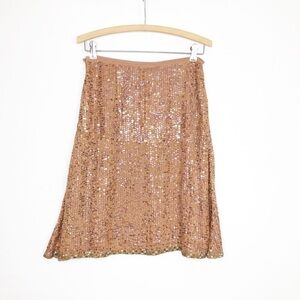 Tracy Reese brown silk sequin skirt